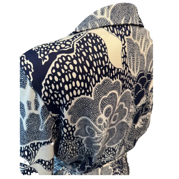 Diane von Furstenberg Navy New Jeanne Two Wrap Navy Dress 100% Silk Size 10 - Picture 7 of 13